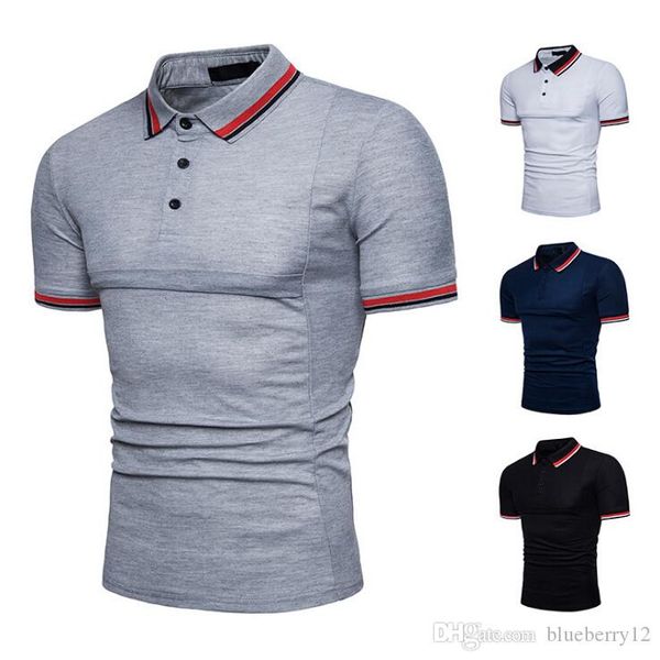 

mens striped shirt slim fit short sleeve summer casual t shirt business