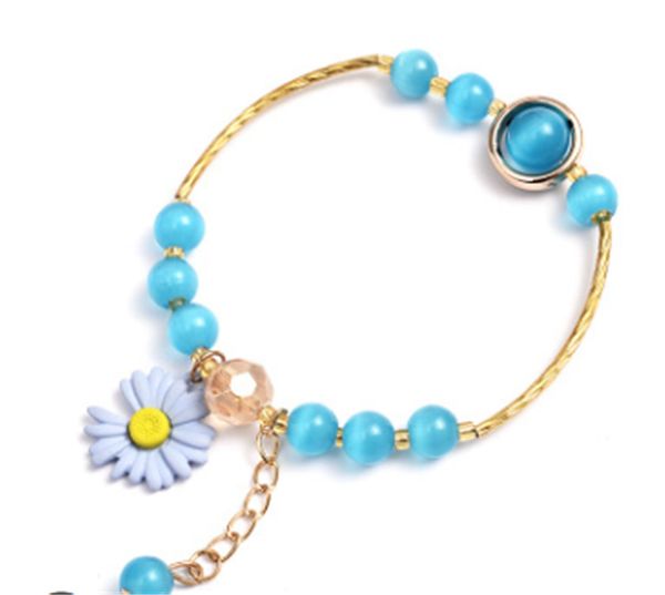 

2020 store 6will mainly promote and select the new korean daisy bracelet, the female sen's gold jade bracelet, ins style opal small fre, Black