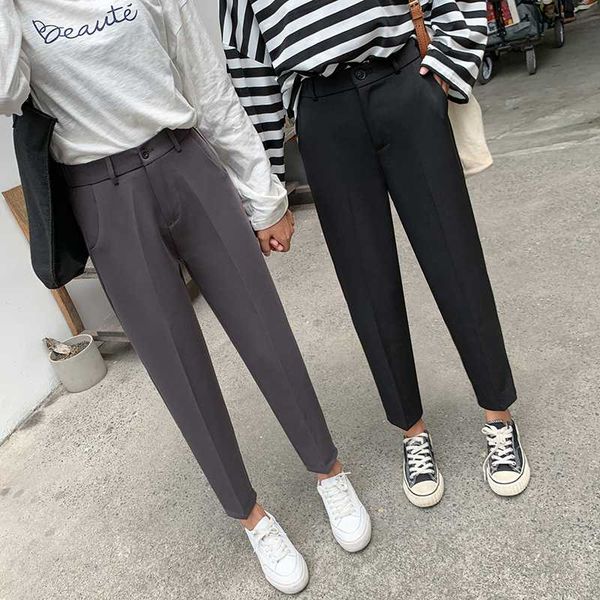 

office style women's suit pants spring summer 2020 new loose straight pants black long ladies plus size trouser xs-3xl, Black;white
