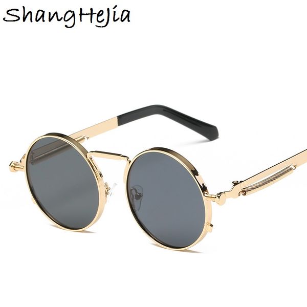 

popular steampunk sunglasses women brand designer fashion men gothic steampunk alloy frame sun glasses for feminino, White;black