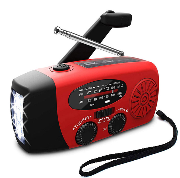 

car multifunctional hand radio solar crank dynamo powered am/fm/noaa weather radio use emergency led and power bank