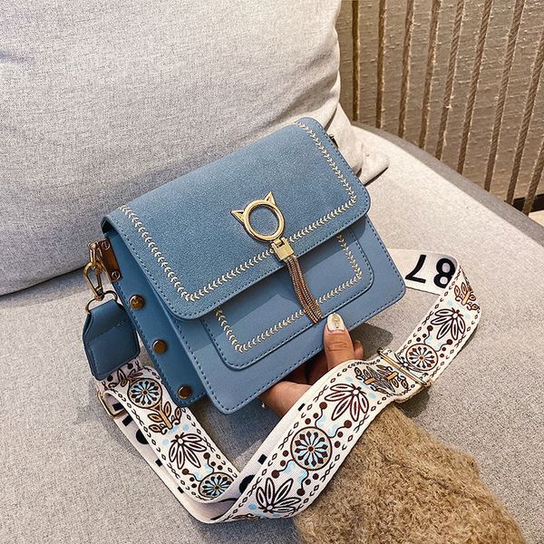 

vintage pu leather bags bag unique fringe cat lock famous designer women's handbags purses 2020 new women shoulder crossbody bag