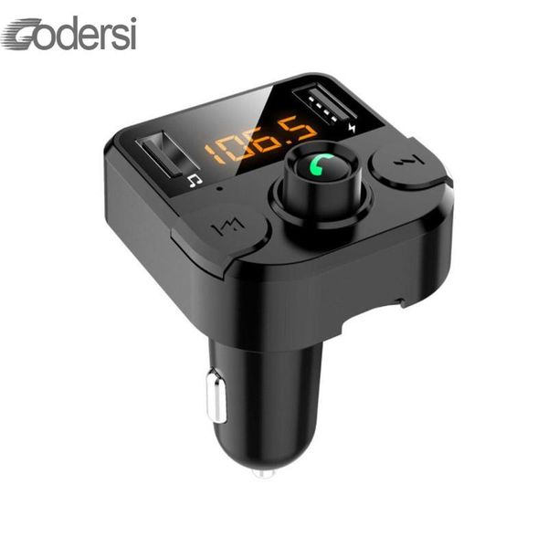 

bluetooth car kit 5.0 wireless fm transmitter handscalling mp3 music playing 2.1a 1a dual usb car charger