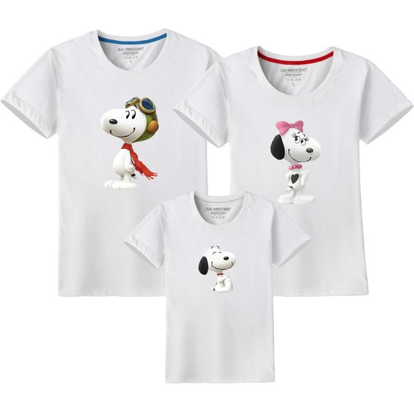 

dog t-shirts family matching clothes mommy and me clothes snoopy short sleeve t-shirt matching outfits boys christmas, Blue