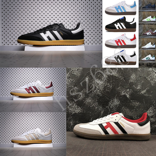 

designer samba shoes trainers leather men women rose mens sneakers gazelle chaussures casual white platform flat size 36-4eb85#, Black