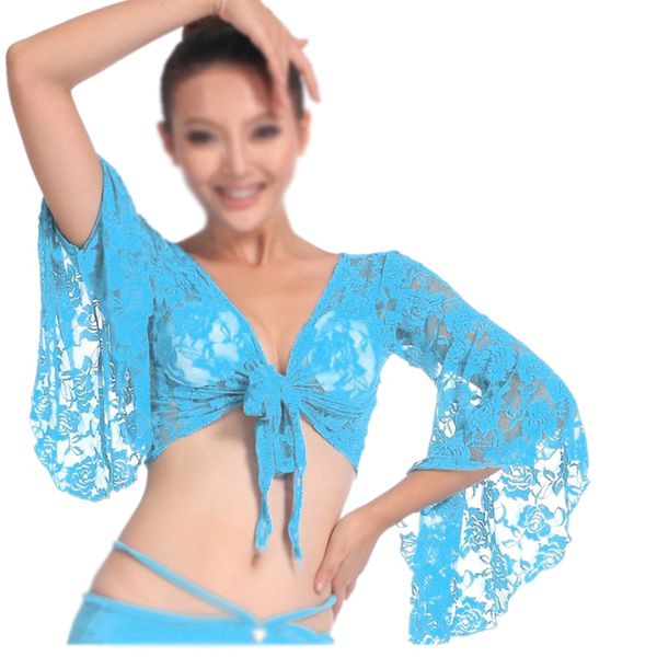 

belly dance dancing lace blouse bra dancewear costumes lake blue, Black;red