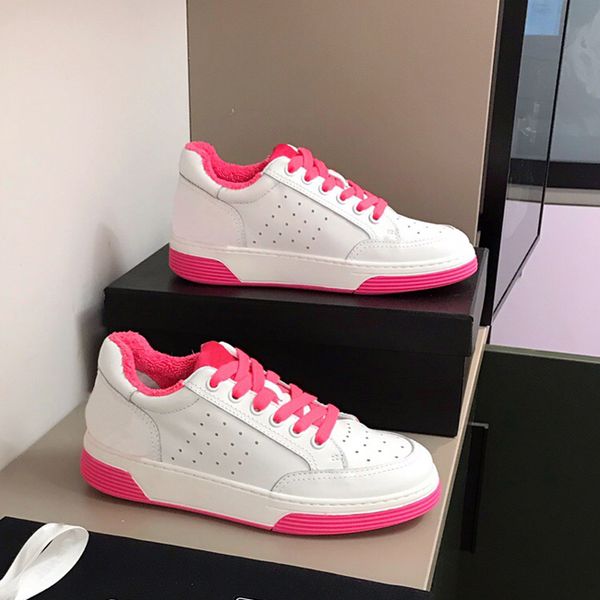 

2020 summer new color shoes fashion mix color genuine leather men women leather flats runner trainers sport casual shoes 35-45 box, Black