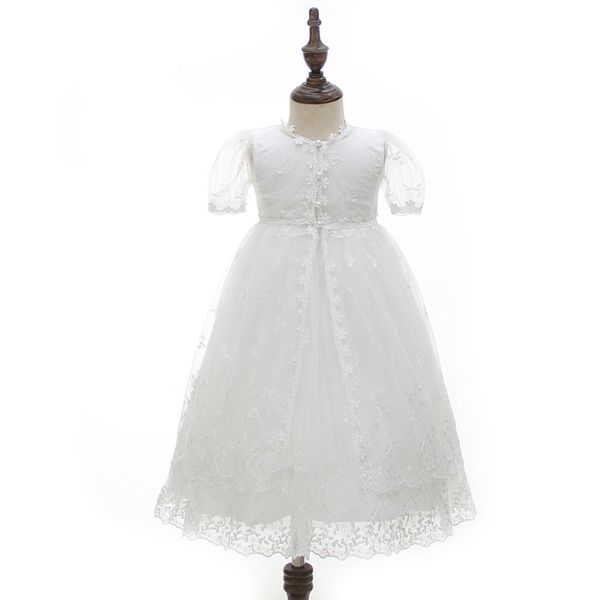 Vestidos de vestido de bebê de renda e vestidos de batismo de casamento meninas 1º 2º aniversário roupas de bebê vestido de bebê B113