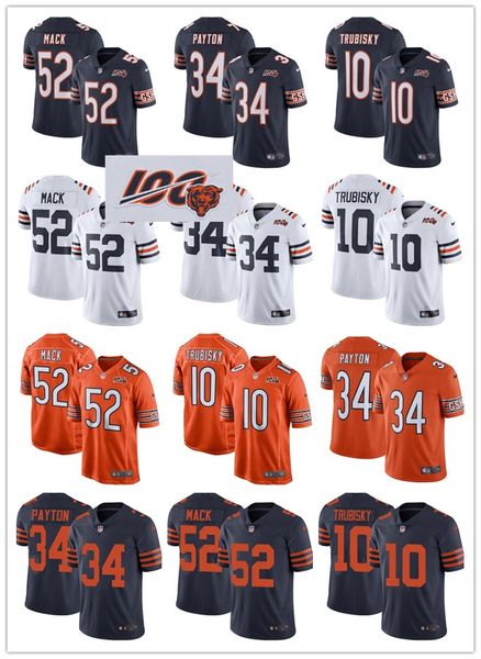 

Men 039 women 039 youth chicago 52 khalil mack 34 walter payton 10 mitchell trubi ky 100th ea on alternate navy cu tom football jer e