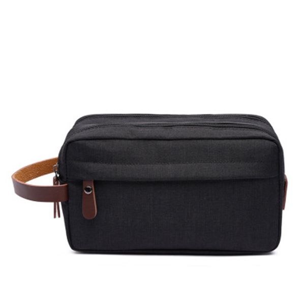 

men's leather portable leisure travel multi-function canvas cosmetic bag washing, shaving, toiletries storage, waterproof toilet
