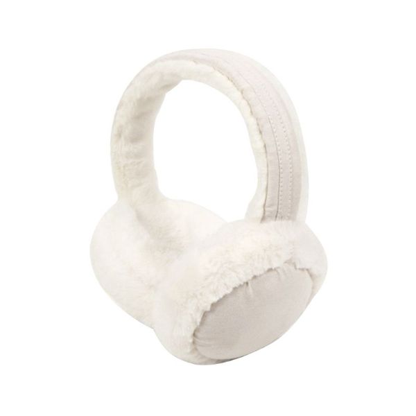 

women winter thicken plush earmuffs sweet solid candy color earflap foldable travel portable ear cover warmer headband, Blue;gray