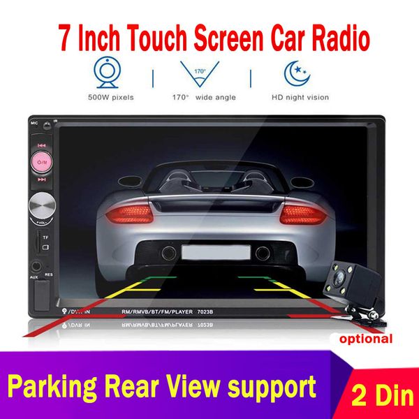 

2 din car radio 7" bluetooth hd autoradio mp5 player 2din touch screen auto audio usb tf fm with camera remote controller