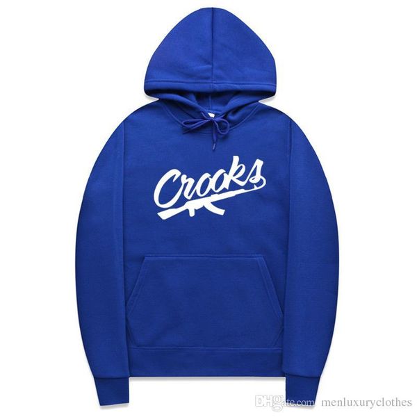 

mens crooks letters fleece warm hoodies autumn winter sweatshirts hooded pullovers harajuku, Black