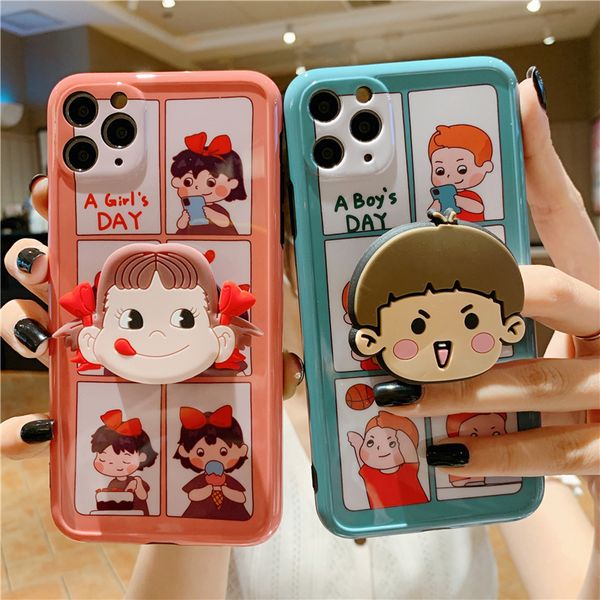

мультфильм мальчик девочка с kickstand imd мягкий чехол телефона чехлы для iphone 11 pro высокого качества iphone 11 x xs pro max case