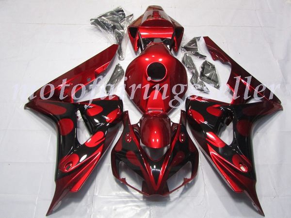 

oem quality new abs full fairings kits fit for honda cbr1000rr (2006-2007) cbr1000rr 06 07 bodywork set red and black candy
