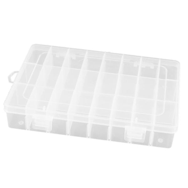

phfu electronic parts plastic detachable 24slots storage case box 19.5x13cm