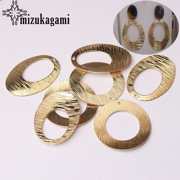 

zinc alloy golden geometry big oval round hollow charms pendant for diy fashion earrings jewelry making finding accessories, Bronze;silver