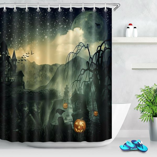 2019 Halloween Horror Movie Bathroom Shower Curtain Durable Fabric