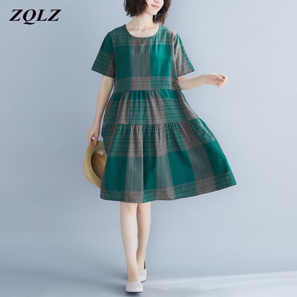 

zqlz summer dress 2020 new plus size 5xl loose fashion vestidos mujer o-neck short sleeve elegant beach party dresses women, Black;gray