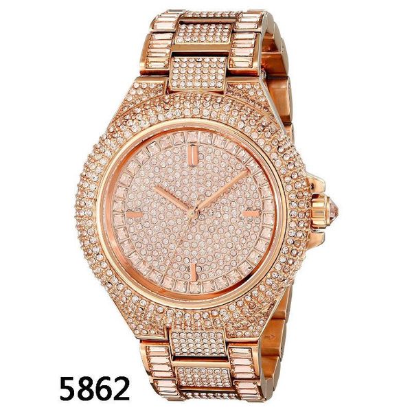 

new luxury watches fashion personality full diamond star quartz watch for ladies watch 5720 5862 5869, Slivery;brown