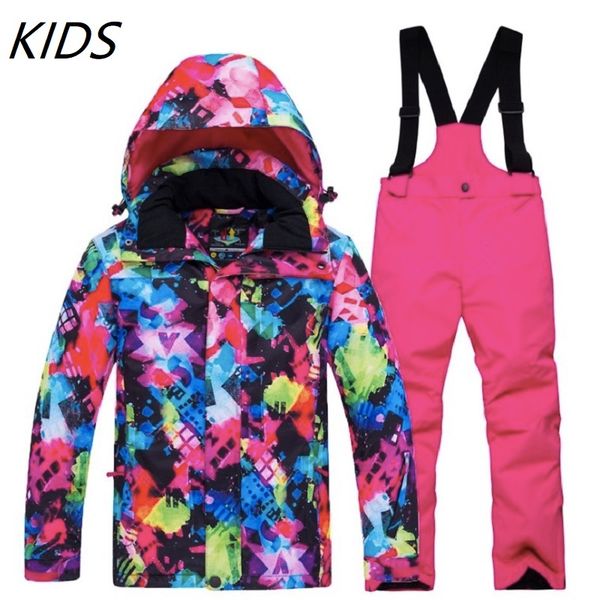 

outdoor winter clothes skiing suits kids girls snowboarding sets snow ski jacket and pant warm windproof waterproof snow