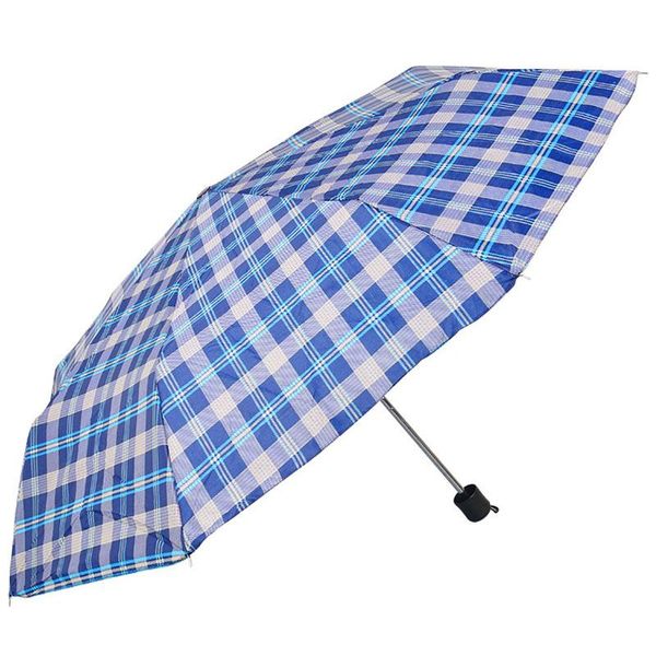

women sunshade windproof printed umbrella outdoor portable three folding plaid umbrella plain folding umbrellas dh1389