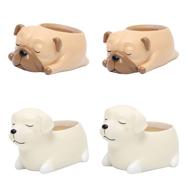 

4pcs lovely animals shape plants planter herbs mini pot indoor decor gifts