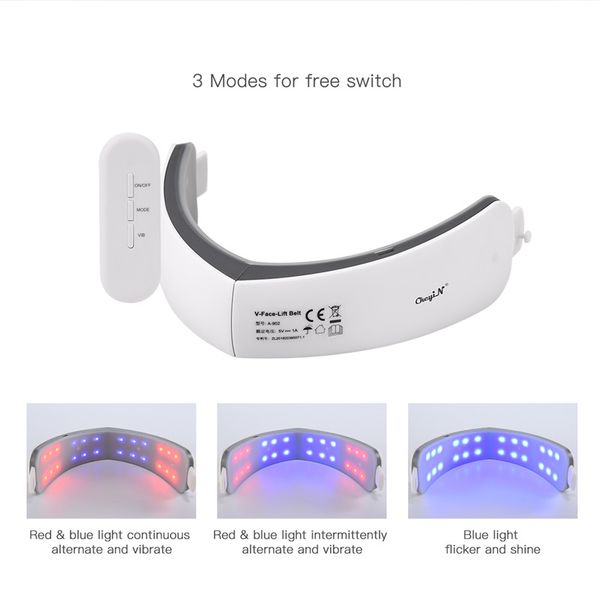 

face shaper electric v face slimmer massager led red blue light therapy skin lifting skin rejuvenation firming face care tools