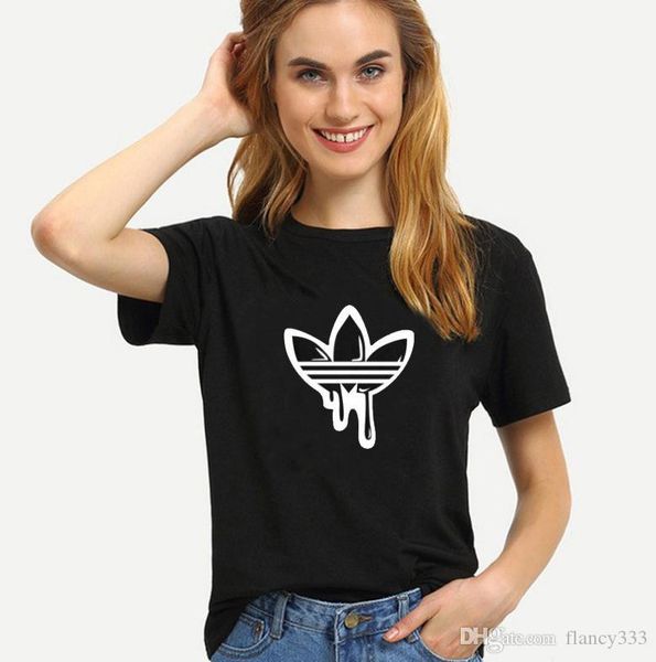 

новый летний хлопок смешные футболки 4xl короткие рукава футболки женщины мода прилив марка печати футболка женщины топы тройники женщины фу, White