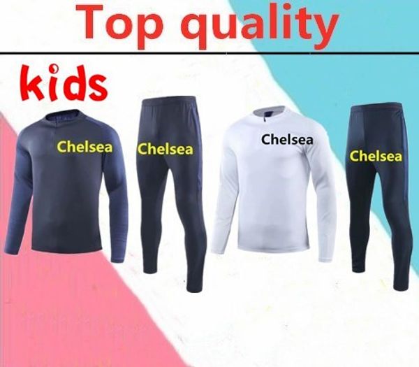 

2019 2020 hazard kidssoccer training suit 19 20 kids long sleeve morata fabregas willian football training suit, Black