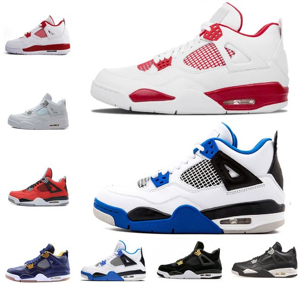 

wholesale 4 4s men basketball shoes bred new bred 4s royalty oreo 4 sneaker us 8-13