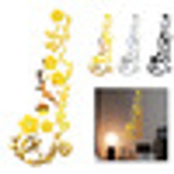 

acrylic modern mirror flower sticker decals wall sticker 40*100cm qt-454 decoration diy