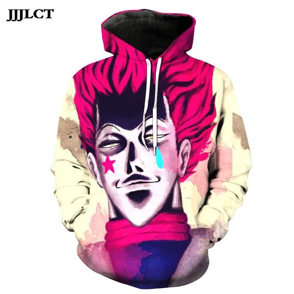 

x hisoka death pocket pullover hoody 3d sweatshirt character hoodie tracksuits print casual full regular men women, Black