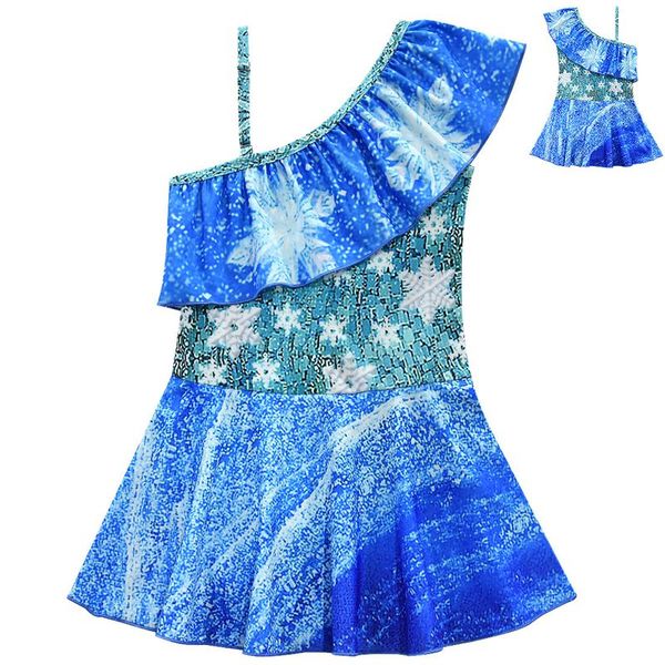 

girls swimsuit baby ballet skirt swimsuit children cosplay swimming suit girl flower-bird swimming suit 100% spandex, Black