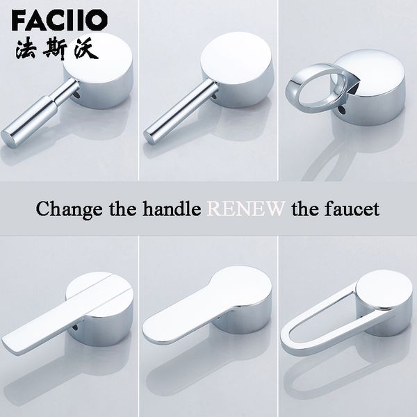 

faciio bathroom replacement faucet handle chrome plated faucet accessories basin mixer for 35mm/40mm cartridge spool