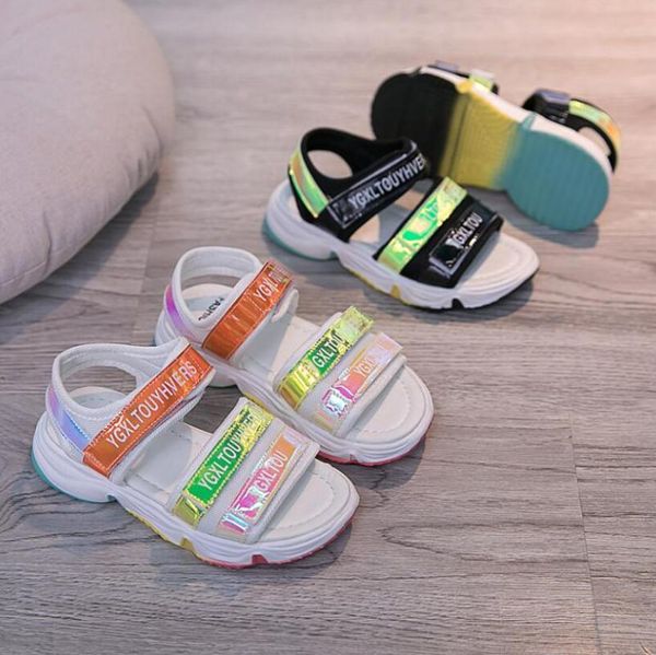 

summer baby girls boys sandals children beach sport sandals soft bottom hook loop infant shoes kids outdoor anti-collision shoes, Black;red