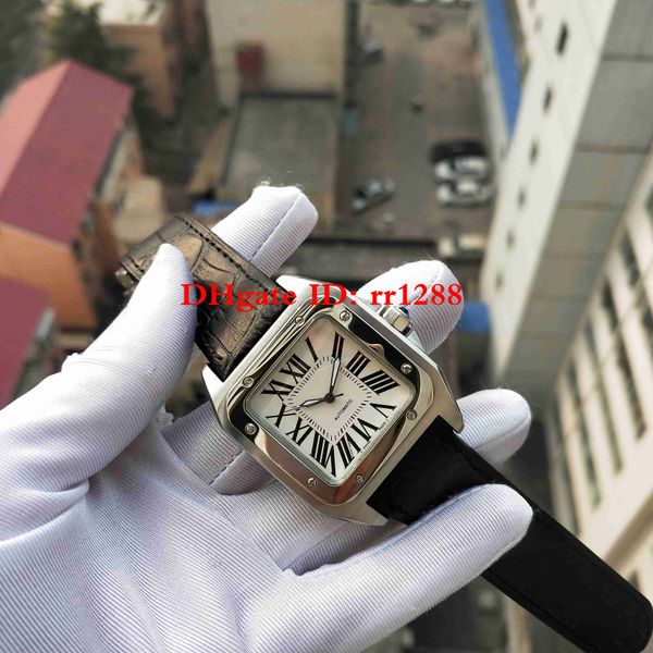 

2 цвета высокого качества часы серии de w20106x8 часы x100 кожаный ремешок с автоматическим механизмом 44 мм мужские часы наручные часы, Slivery;brown