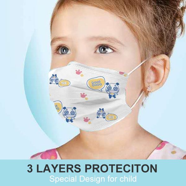 

100 pcs/lot ce approved child face masks for kid anti pm2.5 safety mask children face earloop mask goods in stock 24h ups fedex ship