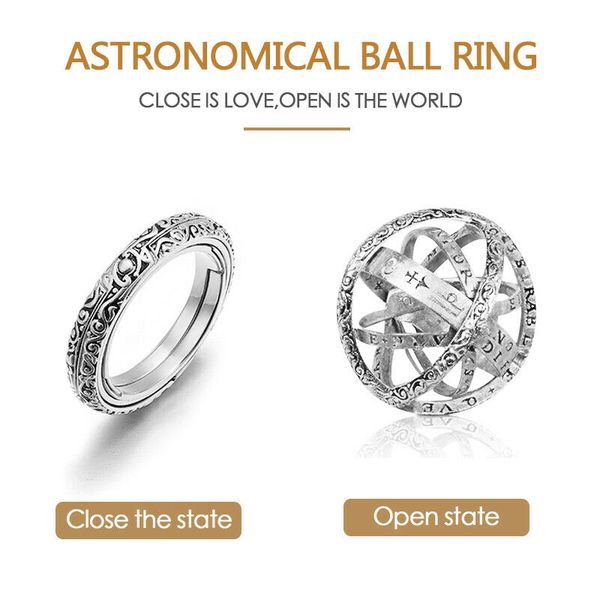 

astronomical sphere ball ring finger ring couple lover jewelry gifts m8617