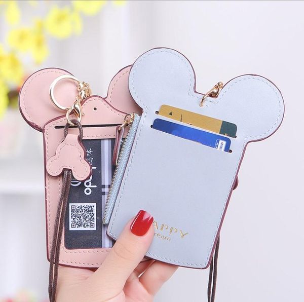 

cute multifunction cute ear letter happy dream coin purse kids maternity bag credit card holder purse lanyard for phones, White