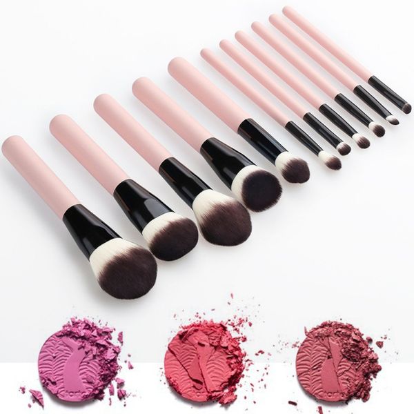 

11 pcs /set soft makeup brush set loose powder foundation brush eyeshadow lip blush set makeup tools maquiagem--u