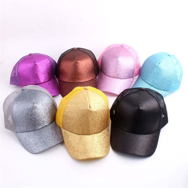 

15 color glitter ponytail breathable me h ba eball cap men 039 ladie bag ummer truck gorra hiny gold hining ladie hat k442