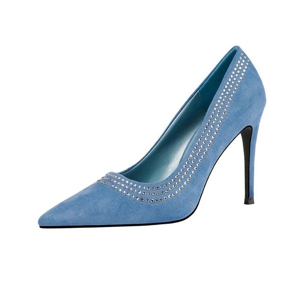 

10cm pumps 2020 korean fashion pointed high-heeled high-heeled rhinestones with thin thin women's shoes, Black
