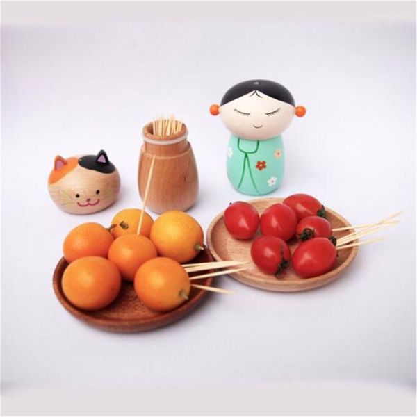 

ellenmar cute cartoon animal toothpick jar walnut toothpick holder wooden craft home kitchen tabledecorations supplies