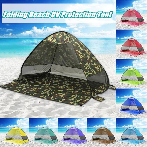 

portable foldable tent waterproof anti-uv heave up tent outdoor beach camping fishing hiking travel shade shelter tent#g4