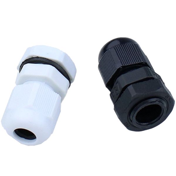 Freeshipping 200 Stück wasserdichter PG7-Kabelverschraubungsstecker aus Kunststoff, verstellbare M12-Gewinde-Kabelverschraubung mit Sicherungsmutter für 3,5–6 mm Draht, Schwarz, Grau