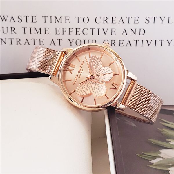 

2020 fashion luxury watches rose gold men's and women's quartz clothing stainless steel vintage bracelet casual relogio m, Slivery;brown