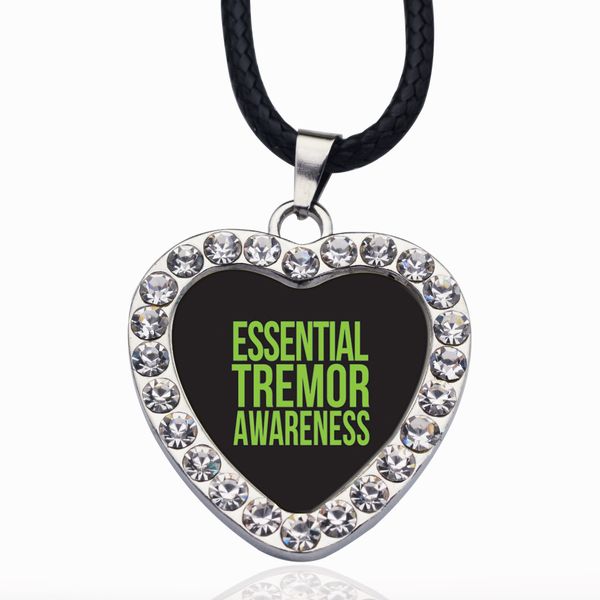 

essential tremor awareness circle charm crystal pendant necklaces for women vintage charm choker necklace party jewelry gift, Bronze;silver