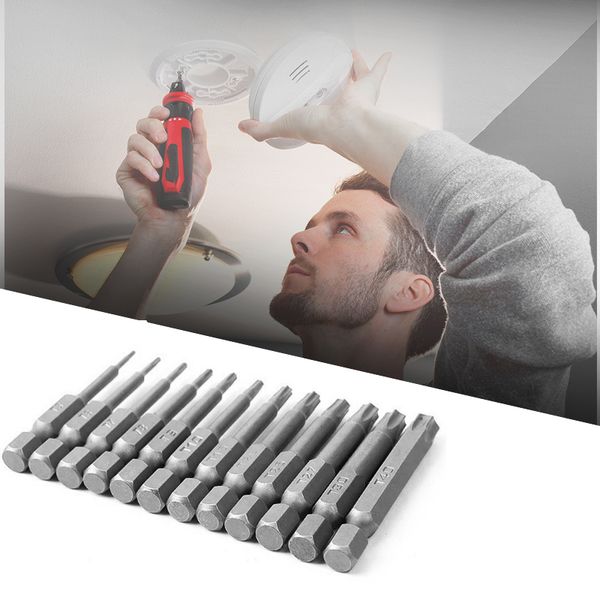 

50mm screwdriver bit set 12pcs security tamper proof magnetic screw driver bits professional hex torx flat head hand tools