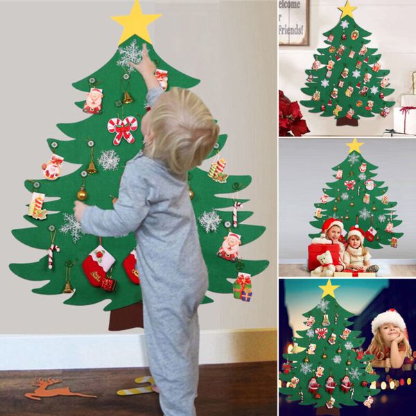 

diy felt christmas tree ornaments new year gifts kids toys wall hanging decor